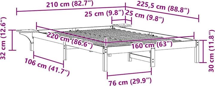 Image du produit vidaXL Plattformbettgestell (160 x 220 cm)