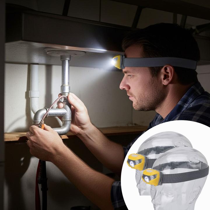 Actual product image Rainx LED head torch, USB, headlamp, set of 2 (100 lm)