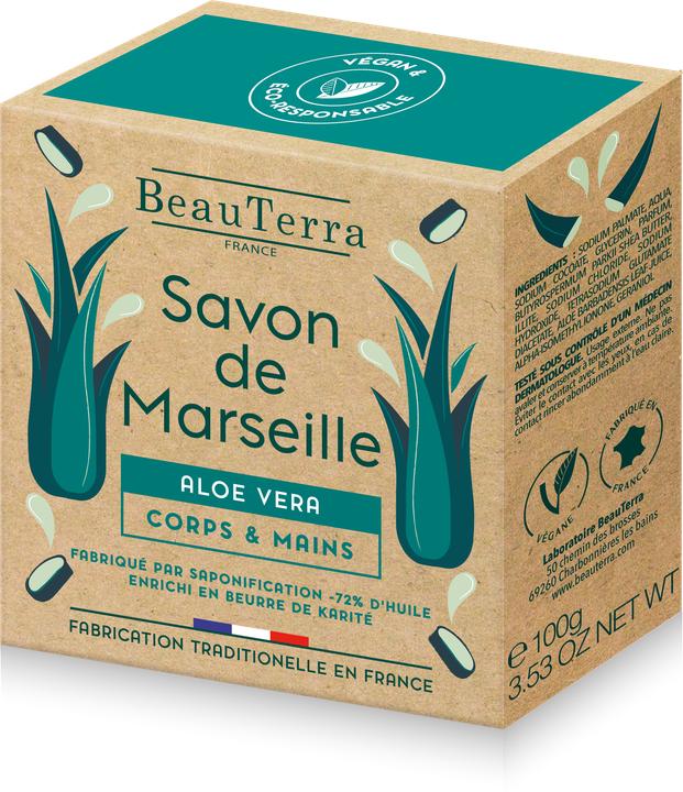 BeauTerra Aloe Vera Solid Marseille (Hard soap, 100 g)