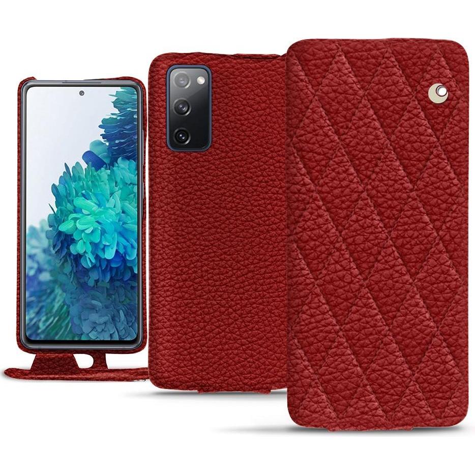 Noreve Lederschutzhülle vertikal (Samsung Galaxy S20 FE), Smartphone Hülle, Rot
