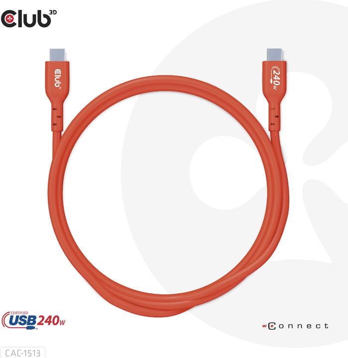 Produktbild Club 3D USB C — USB C (3 m, USB 2.0, 240 W)