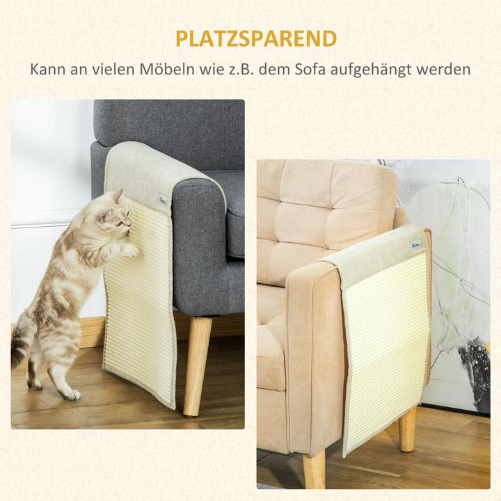 Produktbild PawHut Kratzmatte 2er-Set (Beige, Grau)