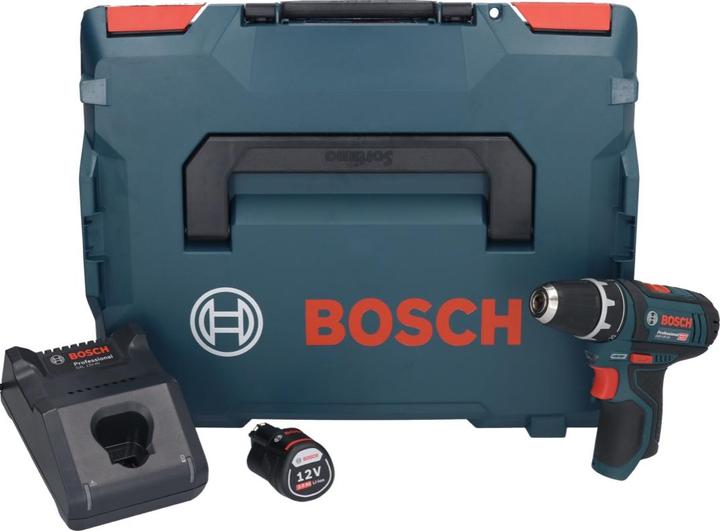 Image du produit Bosch Professional Bosch GSR 12V-15 Professional Perceuse-visseuse sans fil 12 V 30 Nm + 1x batterie 2,0 Ah + chargeur (Fonctionnement sur batterie)
