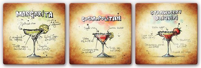 Produktbild Trenddeko Cocktails Set 01 (3-teilig) (70 x 70 cm)