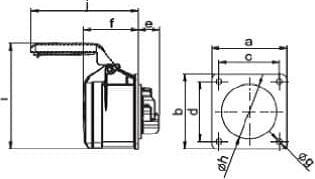 Image du produit PCE Prise CEE en saillie droite 400V 32A IP44 325-6f7