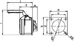 Actual product image PCE CEE Socket outlet straight 400V 32A IP44 325-6f7