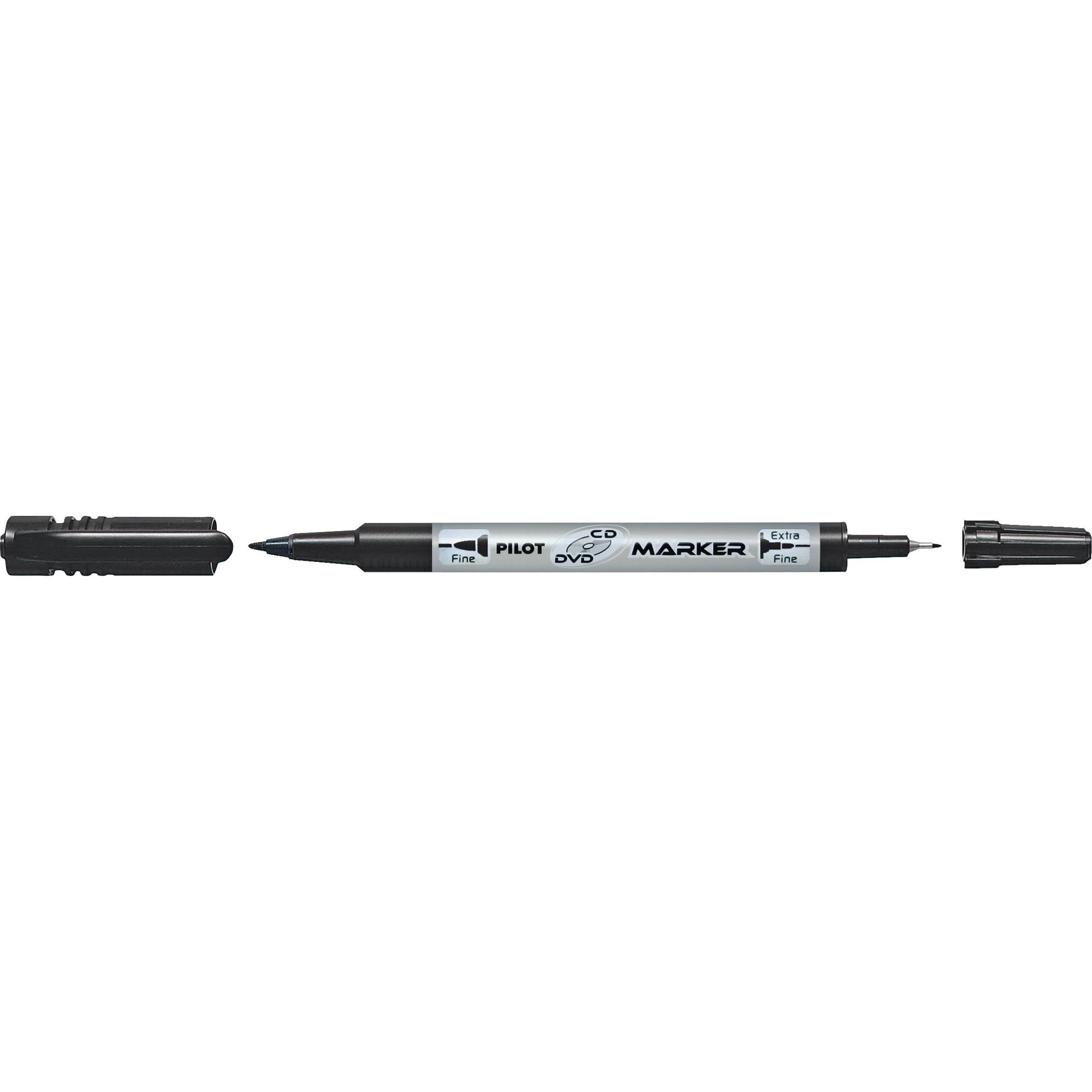 Pilot, Marker, Permanent-Marker "Marker Twin" CD/DVD, schwarz (Schwarz, 0.80 mm, 1 x)