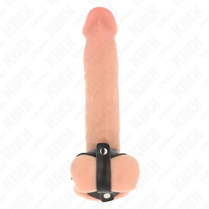 Produktbild Kink Verstellbarer Penisring Aus Leder Und Hodenteilgurt (10 cm)