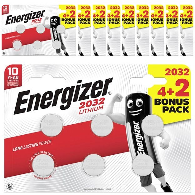 Actual product image Energizer CR2032 - 60 Knopfzellen (60 pcs., CR2032, 235 mAh)