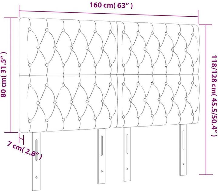 Produktbild vidaXL LED Kopfteil (160 x 7 x 128 cm)