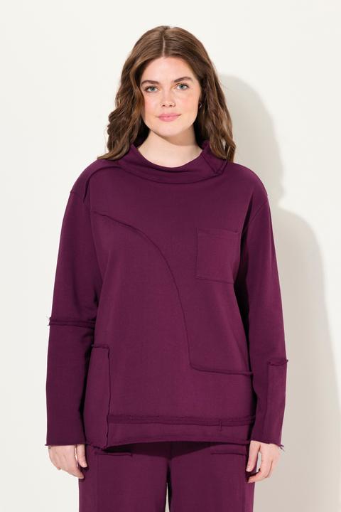 Produktbild Ulla Popken Sweatshirt, Regular Fit, Patchoptik, Stehkragen (42, 44)