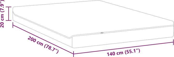 Produktbild vidaXL Taschenfederkernmatratze (Federkern, Schaumstoffkern, 140 x 200 cm)