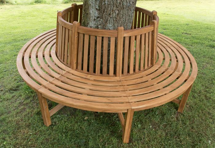 Produktbild Swisshandel24 Baumbank Nila 206cm rund mit Rückenlehne, braun