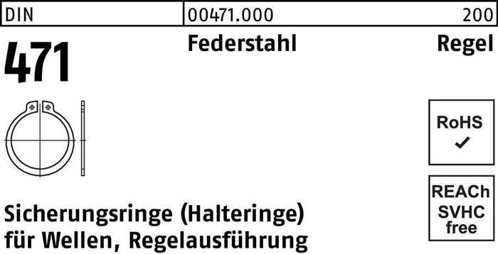Produktbild Sicherungsring DIN 471 3 x 0,4 Federstahl Regelausf.