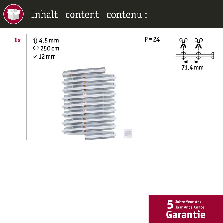 Immagine prodotto Paulmann MaxLED 1000 Full-Line COB Stripe (RGBW, 250 cm, Interno)