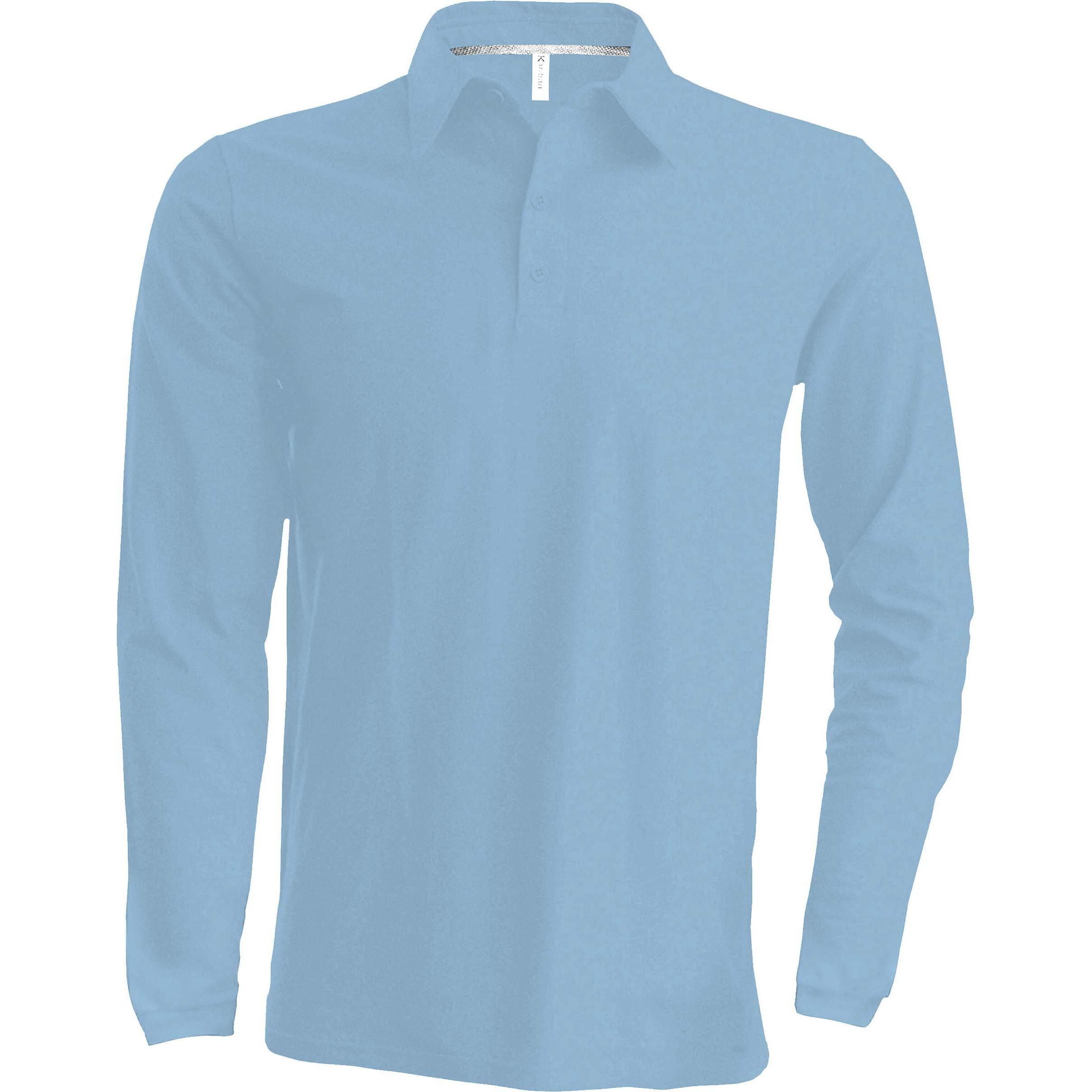 Kariban, Herren, Shirt, Langärmeliges Polo-Shirt, Blau, (XXL)