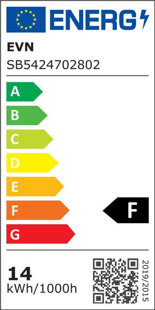 Energie-Label EVN SB5424702802 LEDSuperbrightStrips IP54 3000K 72W (Kaltweiss, 500 cm, Indoor)
