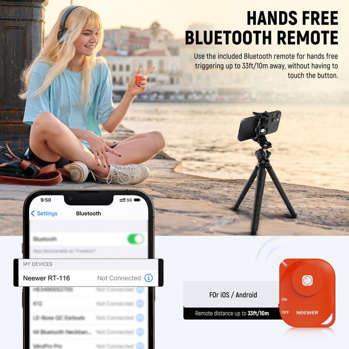 Actual product image Neewer Flexible Camera Tripod Ball Head With Remote