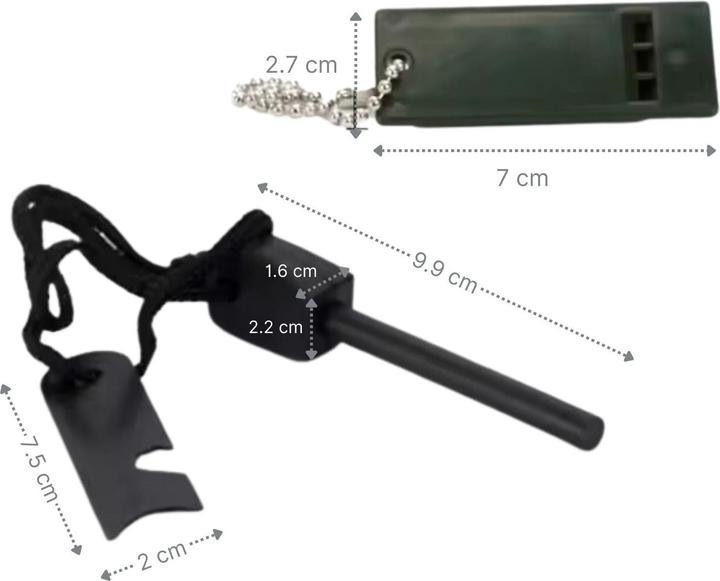 Actual product image Hermex 4in1 fire starter kit magnesium fire steel ignition steel flint