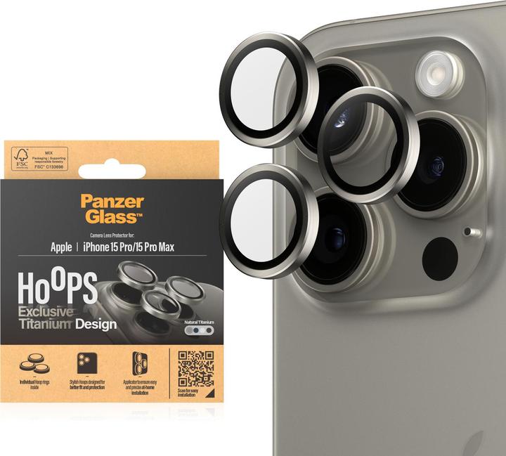 Actual product image PanzerGlass Hoops Camera Lens Protector (1 Piece, Apple iPhone 15 Pro Max, Apple iPhone 15 Pro)