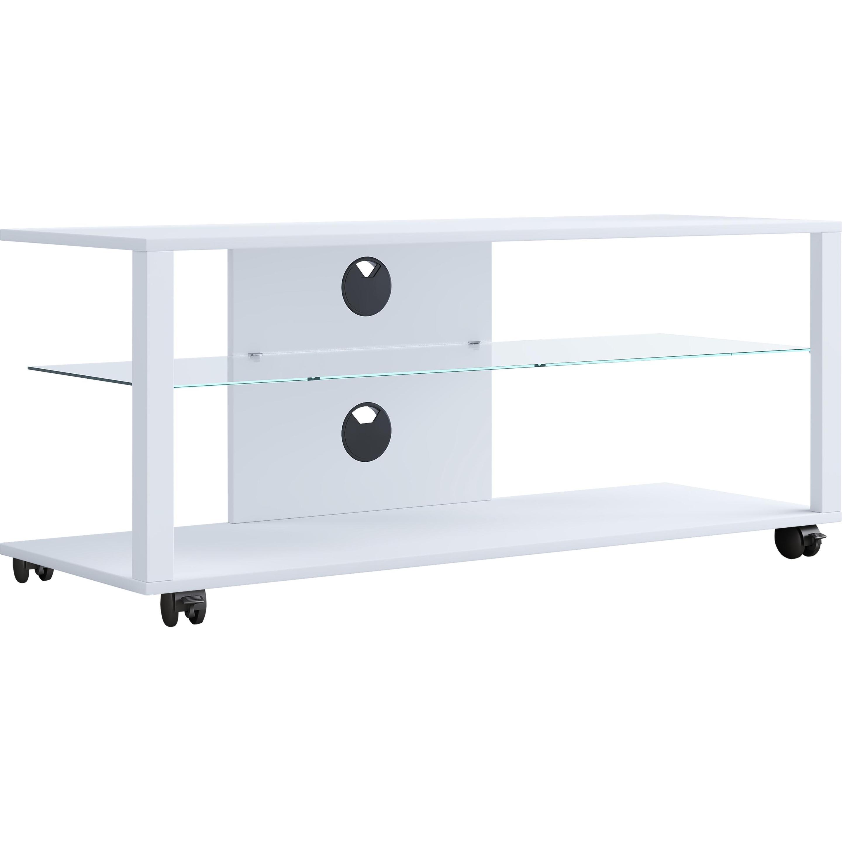 Thumbnail - VCM, TV Möbel, Holz TV Lowboard Rollen Fernsehschrank mobil Rack Konsole Möbel Fernsehtisch Fernseh Phono Glas (115 x 40...