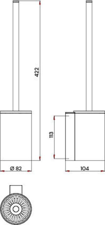 Produktbild Emco aura Toilettenbürstengarnitur, Wandmodell, schwarz-matt, 851513400