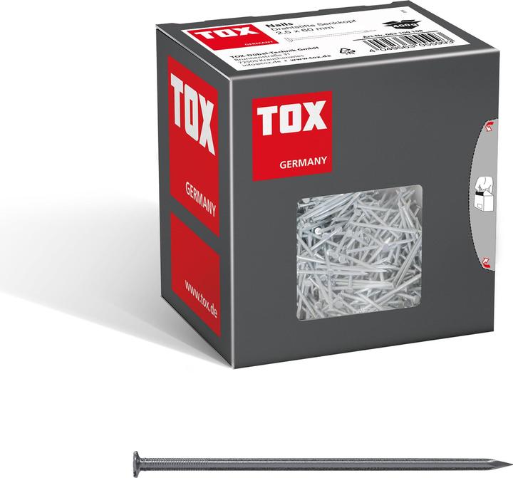 Productafbeelding Tox Nagels 2,5x60 mm (400g), nudi con testa svasata (DIN 1151) (1 Stuk, 60 mm)