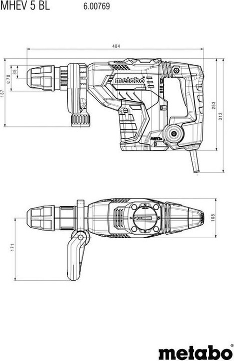 Produktbild Metabo Meisselhammer MHEV 5 BL * (Netzbetrieb)