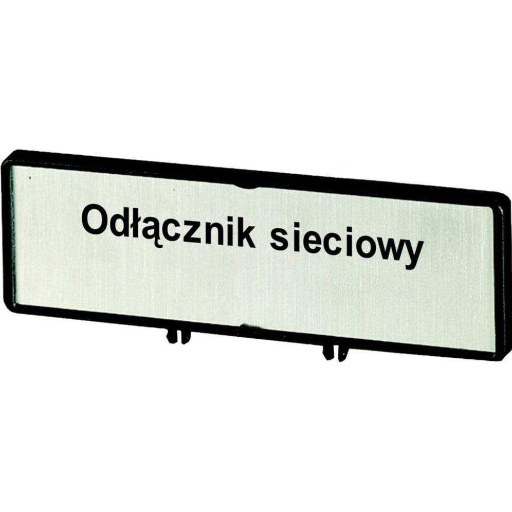 Eaton, Systemstromversorgung, Träger mit Schild, verwendbar für T0, T3, P1, 48 x 17 mm, beschriftet mit zNetz-Trenneinri...