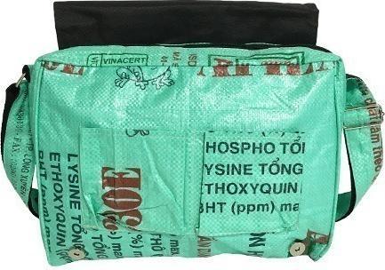 Immagine prodotto Bekos Upcycling - Umhängetasche aus recycelten Futtersäcke Frosch