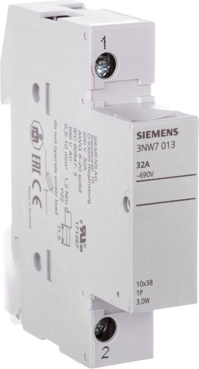 Immagine prodotto Siemens Base per fusibili cilindrici di dimensioni 10X38MM 32A, 1 polo (Fusibile del cilindro, 32 A)
