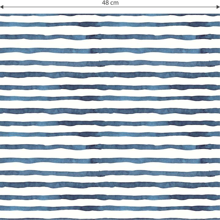 Actual product image Trenddeko Watercolor Stripes 01 - blue (1008 x 48 cm)