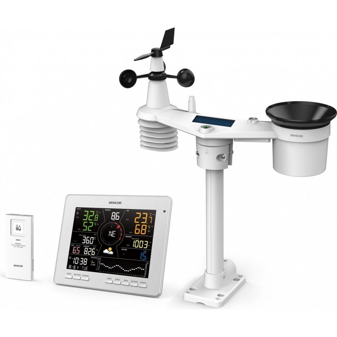 Sencor Stazione meteo SWS 16600 WiFi 7-in-1, Stazione meteo, Bianco