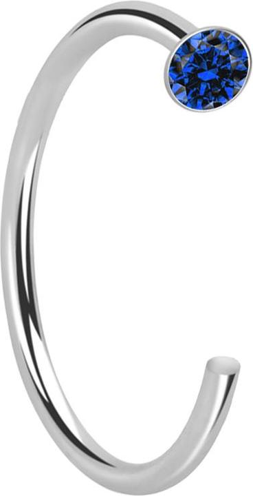Image du produit Star Piercing Nasenring offen silber Kristall dunkelblau (sans laiton, Argent sterling 925)