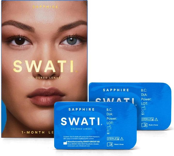 Swati Lentilles de contact colorées 1 mois - Sapphire (Saphir)