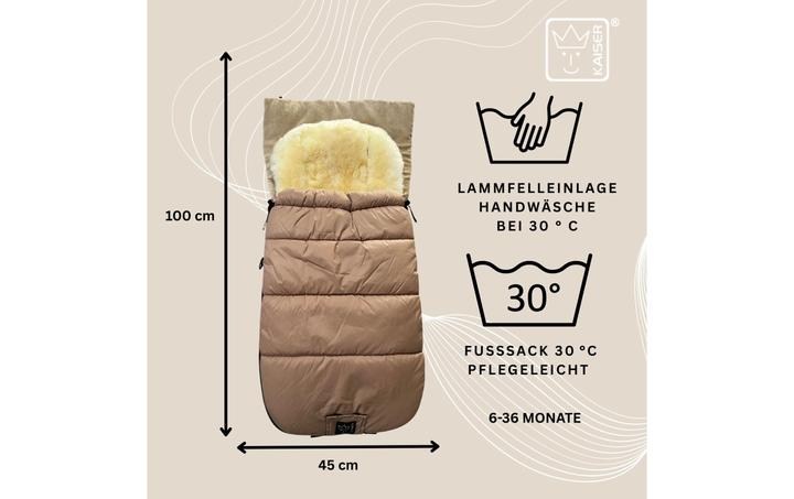 Produktbild Kaiser Baby Kaiser Thermo Fusssack mit Lammfelleinlage Sheepy, sand