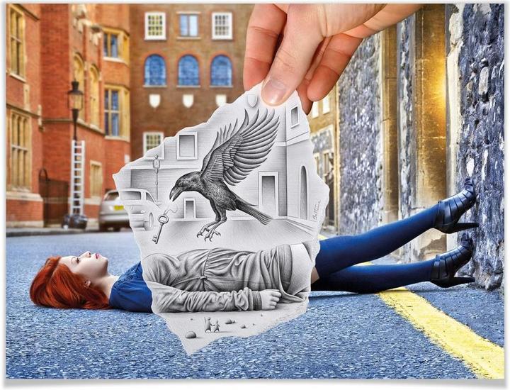 Immagine prodotto Trenddeko Heine - Penna contro macchina fotografica - L'Aquila (40 x 30 cm)