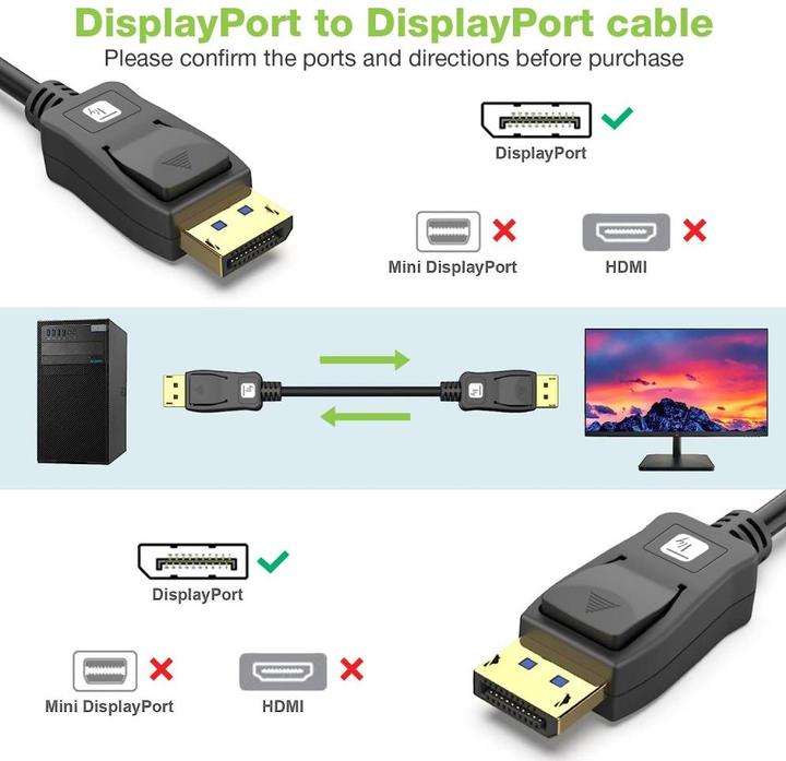Actual product image Techly DisplayPort — DisplayPort (2 m)
