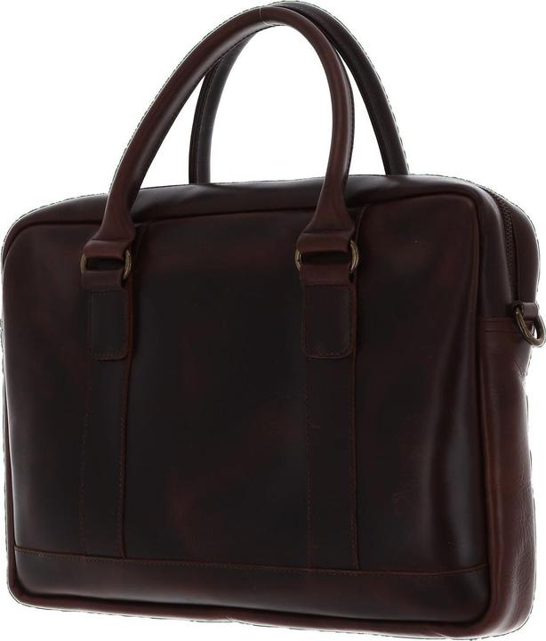 Actual product image Buckle & Seam Leather Business Briefcase Everett Brown / Stripe (13")