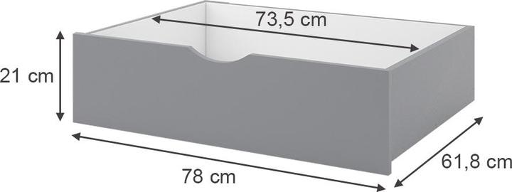 Actual product image VitaliSpa Roll-out drawer Bali, Grey, 78 x 61.8 cm Set of 2