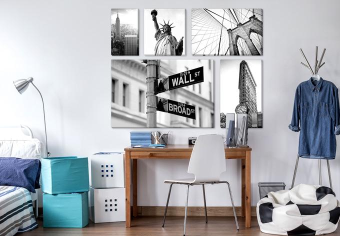 Produktbild Trenddeko New York - Mega Collage (5-teilig) (120 x 80 cm, 45 x 50 cm, 50 x 80 cm, 30 x 50 cm)