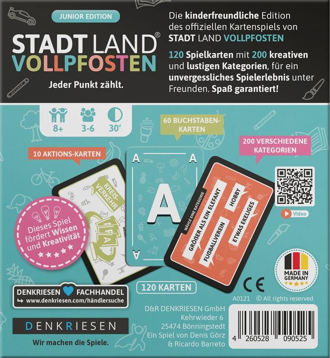 Actual product image Denkriesen Stad Land Vollpfosten - Card game Junior Edition (d) (German, 3 - 6 Players)