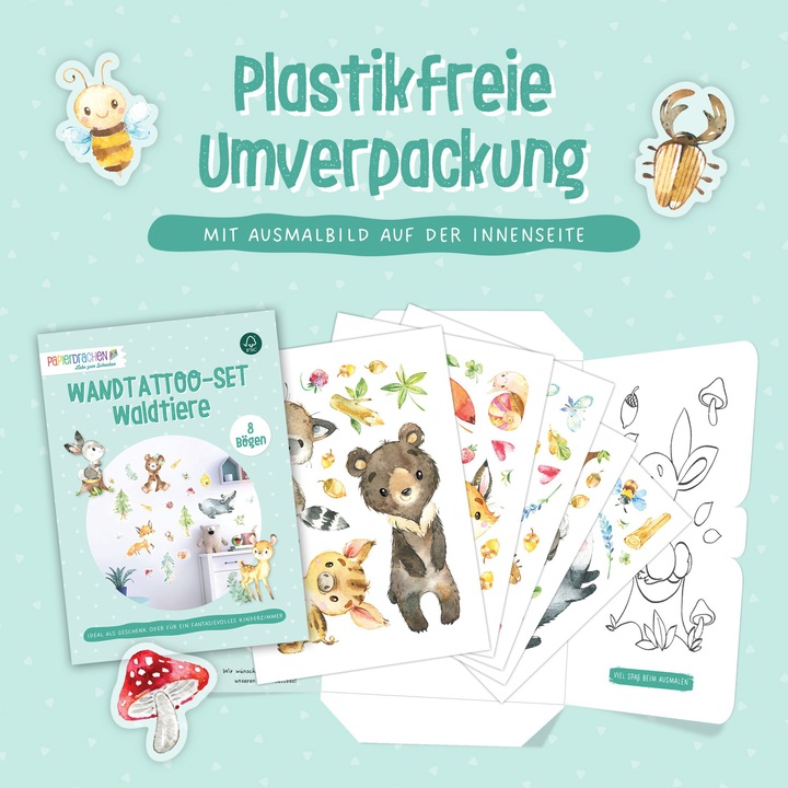 Actual product image Papierdrachen Forest animals (22 x 30 cm)