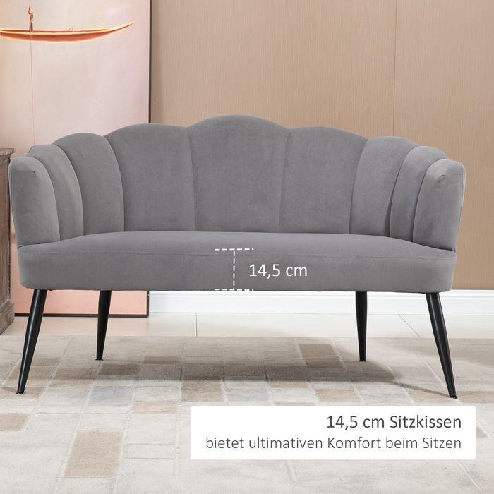MID.YOU 2-Sitzer-Sofa Mit Kopfteil Verstellbar Franzi Grau Online