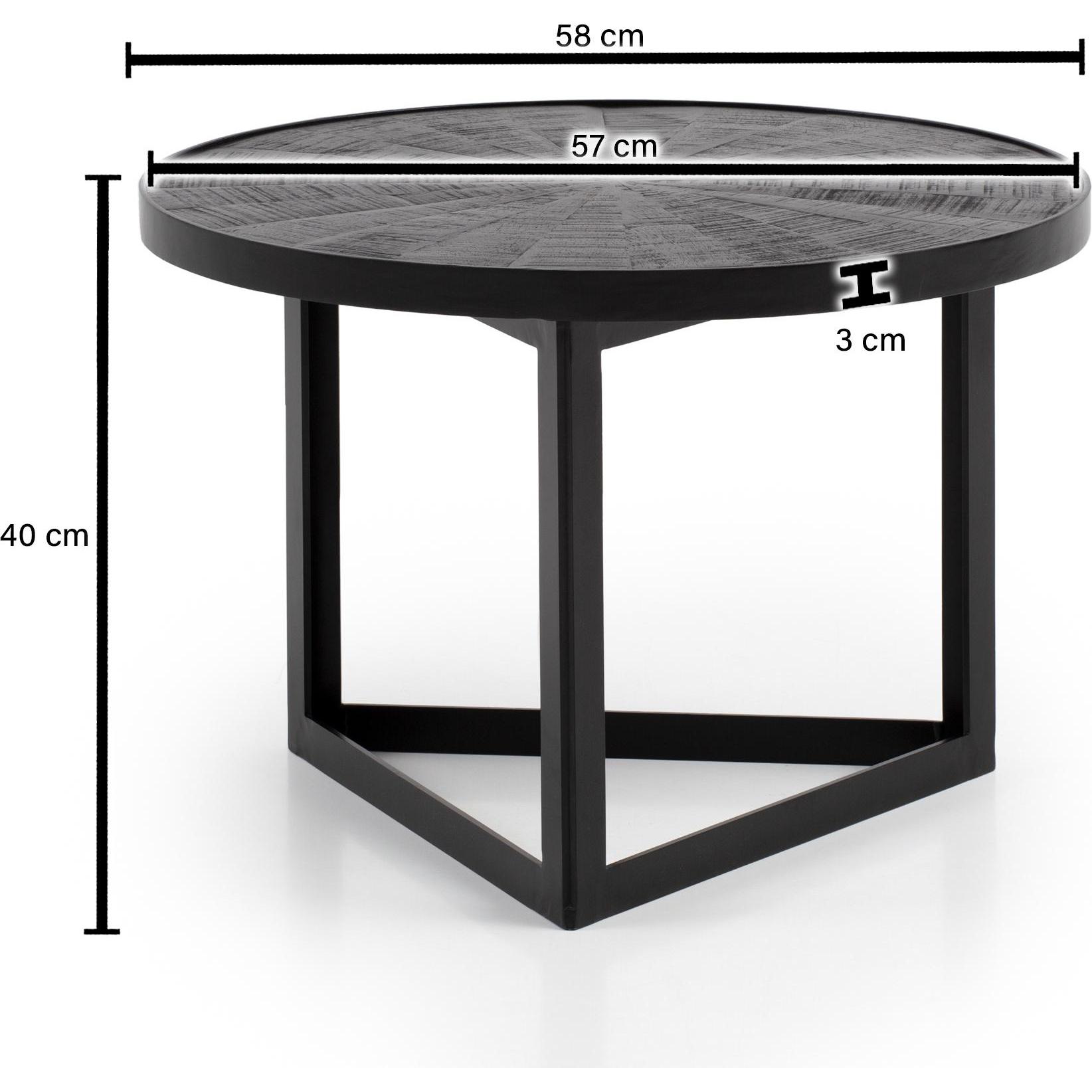 Thumbnail - FineBuy, Couchtisch + Beistelltisch, Couchtisch FB95741 Metall Schwarz (58 x 58 x 40 cm)
