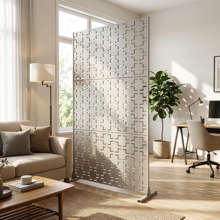 Produktbild Casa.Pro Trennwand Basciano verzinkter Stahl 180x90 cm Knoblauchbeige