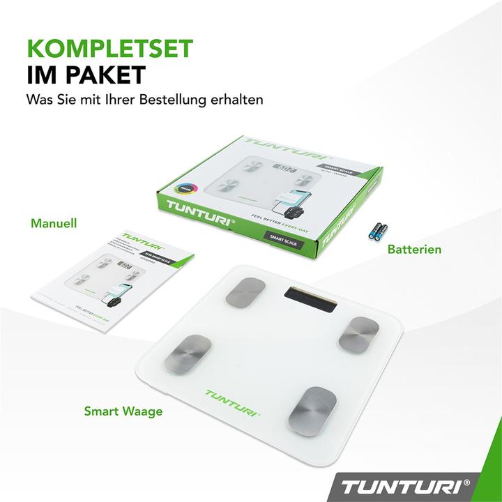 Actual product image Tunturi SC30 Intelligente Analyse-Waage mit APP (180 kg)