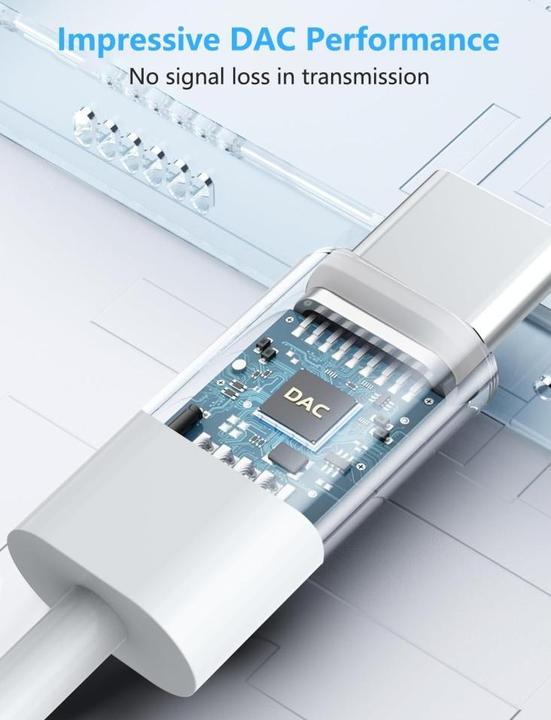 Image du produit PowerGuard C-to-Aux-Plug USB Type C vers jack 3.5mm AUX Câble audio (USB Type C, Jack 3.5mm)