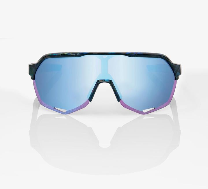 Actual product image 100% Glasses S2 -Black Holographic -Hiper Blue Multilayer Mirror Lens (Black Holographic, Ice blue)