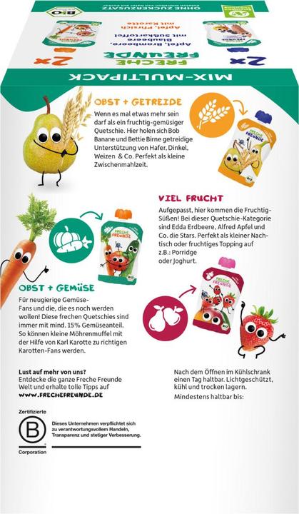 Immagine prodotto Freche Freunde Mix di frutta e verdura BIO 4 x 100 g (400 g)